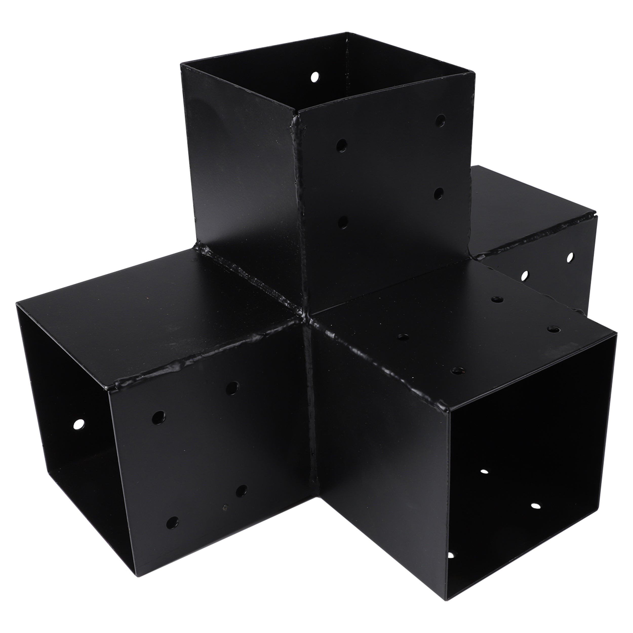 Starx Paalverbinder type X 12x12 cm zwart vooraanzicht
