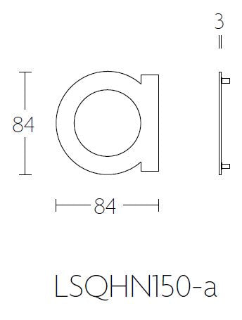 Formani SQUARE | Huisletter A | 150mm | Mat zwart - lijntekening