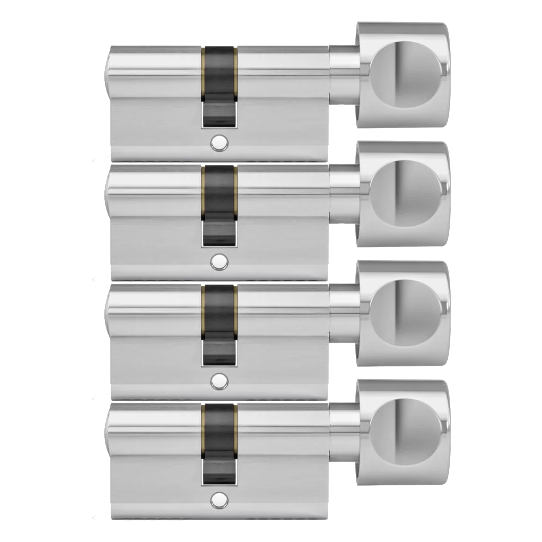 DOM knopcilinder Plura 30/30mm - SKG 2 sterren - 4 gelijksluitende knopcilinders - Deurbeslag-expert