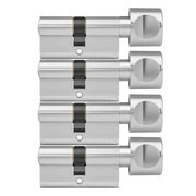 DOM knopcilinder Plura 30/30mm - SKG 3 sterren - 4 gelijksluitende knopcilinders - Deurbeslag-expert
