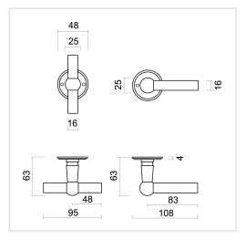 HDD Pro DEURKRUK PRO PETANA T+L ZWART - Deurbeslag-expert