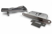 Dulimex deurgreepset met schild en loopslot F1 aluminium vooraanzicht