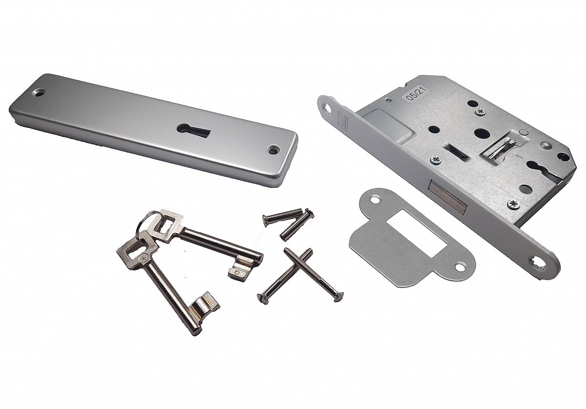 Dulimex kastslot set met schild klavier SL 56 F1 aluminium vooraanzicht