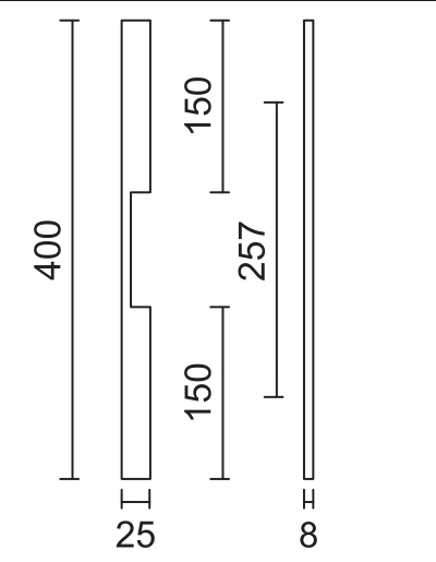 HHD Pro Meubelgreep Kasttrekker Square Long 400mm Zwart - Deurbeslag-expert
