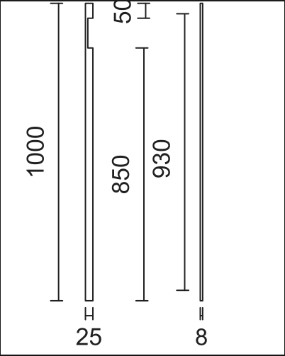 HHD Pro Meubelgreep Kasttrekker Square Long 1000mm Zwart - Deurbeslag-expert