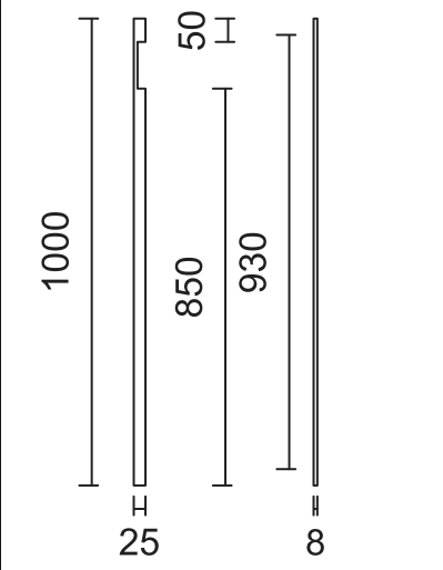 HHD Pro Meubelgreep Kasttrekker Square Long 1000mm Mat Brons - Deurbeslag-expert