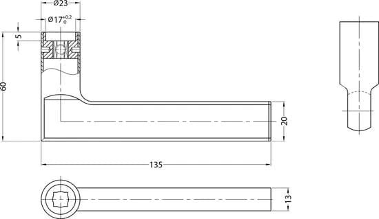 Impresso Deurkruk Kirby RVS geborsteld op vierkant rozet - Deurbeslag-expert