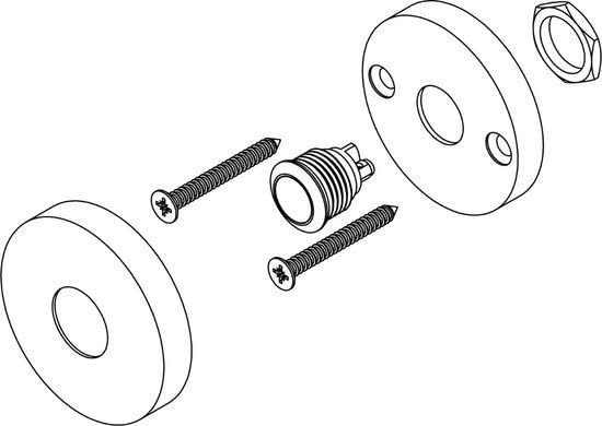 Intersteel Deurbel rond verdekt ø53x10 rvs geborsteld - Deurbeslag-expert