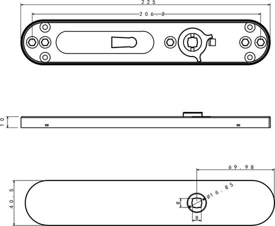 Impresso Wigston RVS geborsteld op Rechthoekig schild - Deurbeslag-expert