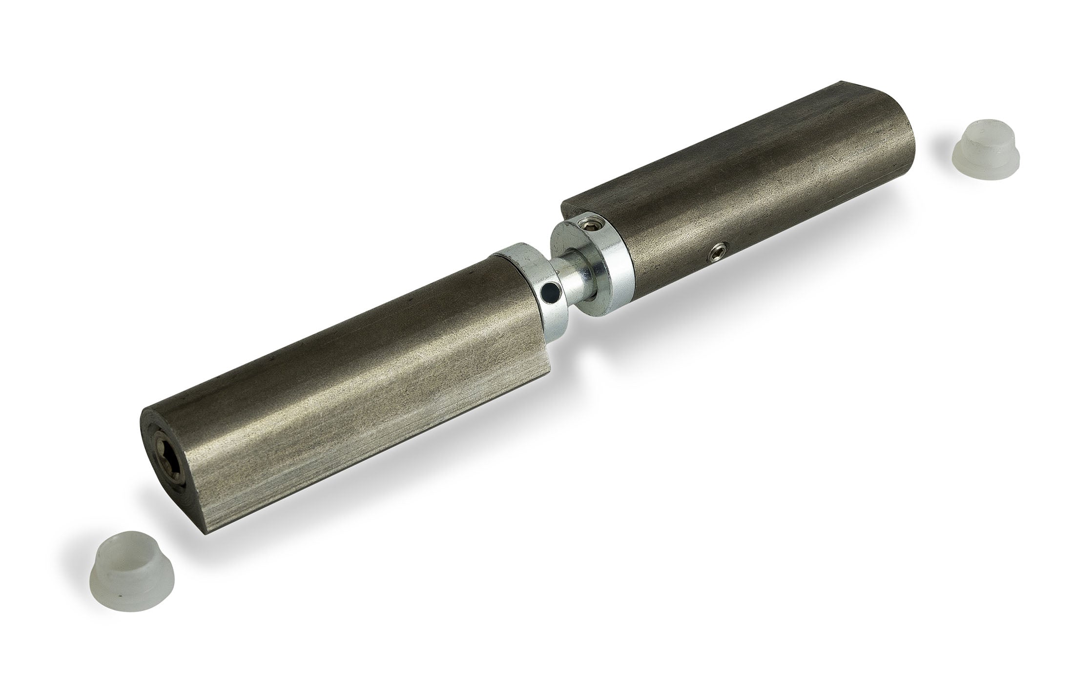 Dulimex DX 3D verstelbare aanlaspaumelle 160 mm knoop 22 mm blank staal vooraanzicht
