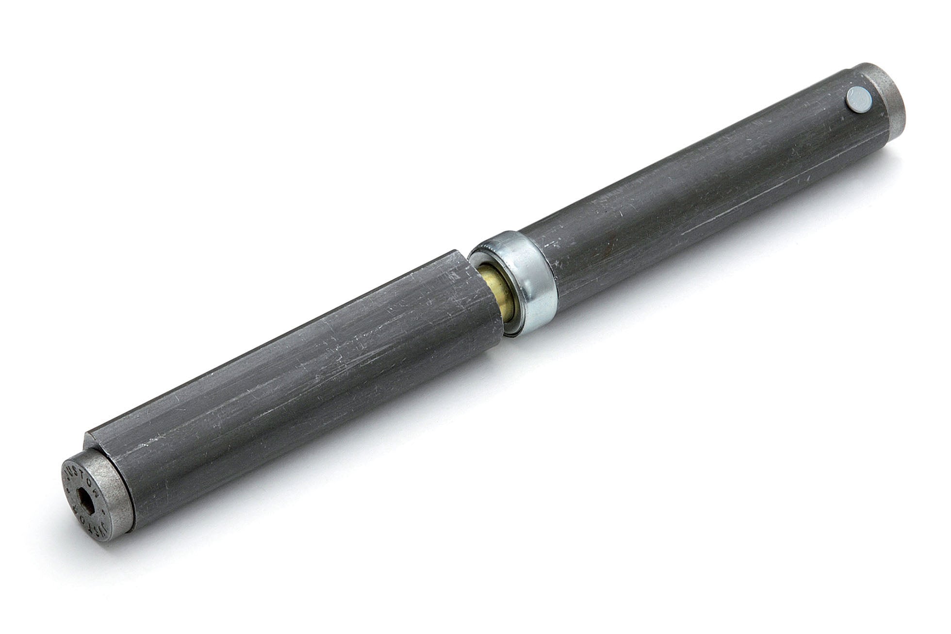 Dulimex DX zelfsluitende aanlaspaumelle met kogellagerring 180 x 18 mm tot 60 kg in blank staal, vooraanzicht