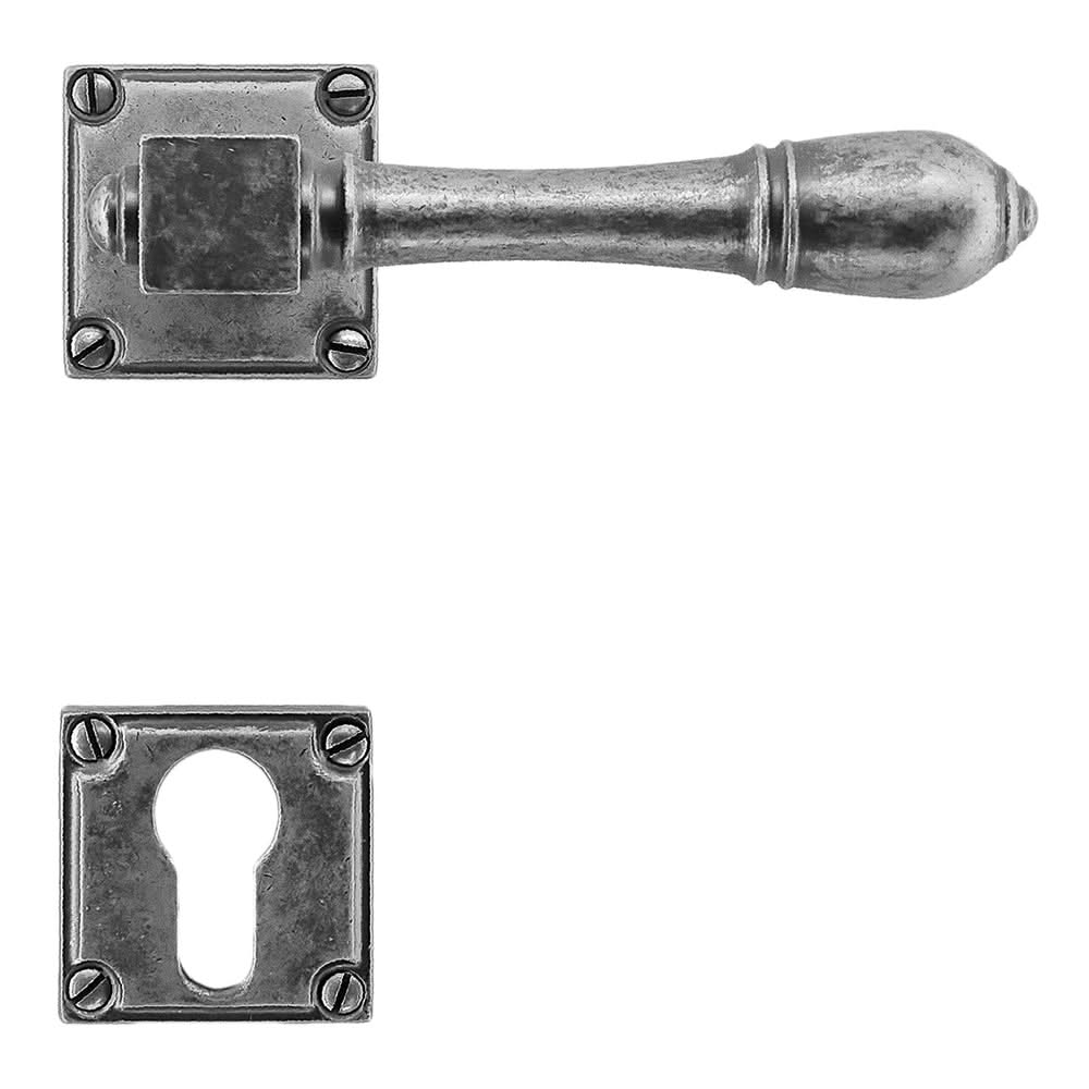 HDD Pro DEURKRUK PRO CARRE OLD SILVER - Deurbeslag-expert