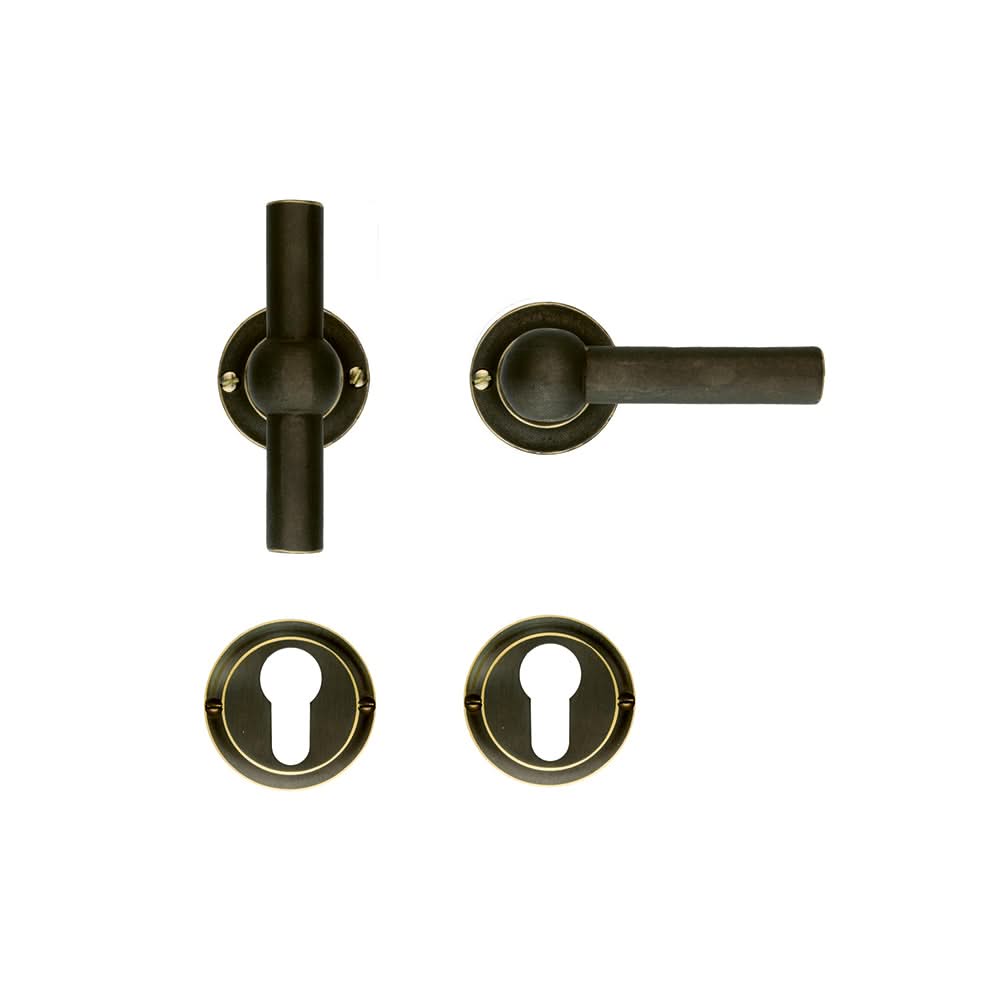 HDD Pro DEURKRUK PRO PETRA NM T+L OLD BRASS - Deurbeslag-expert