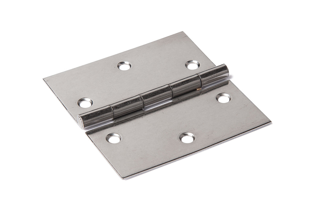 Dulimex smalscharnier 50x30 mm RVS gepolijst met vaste pen, vooraanzicht