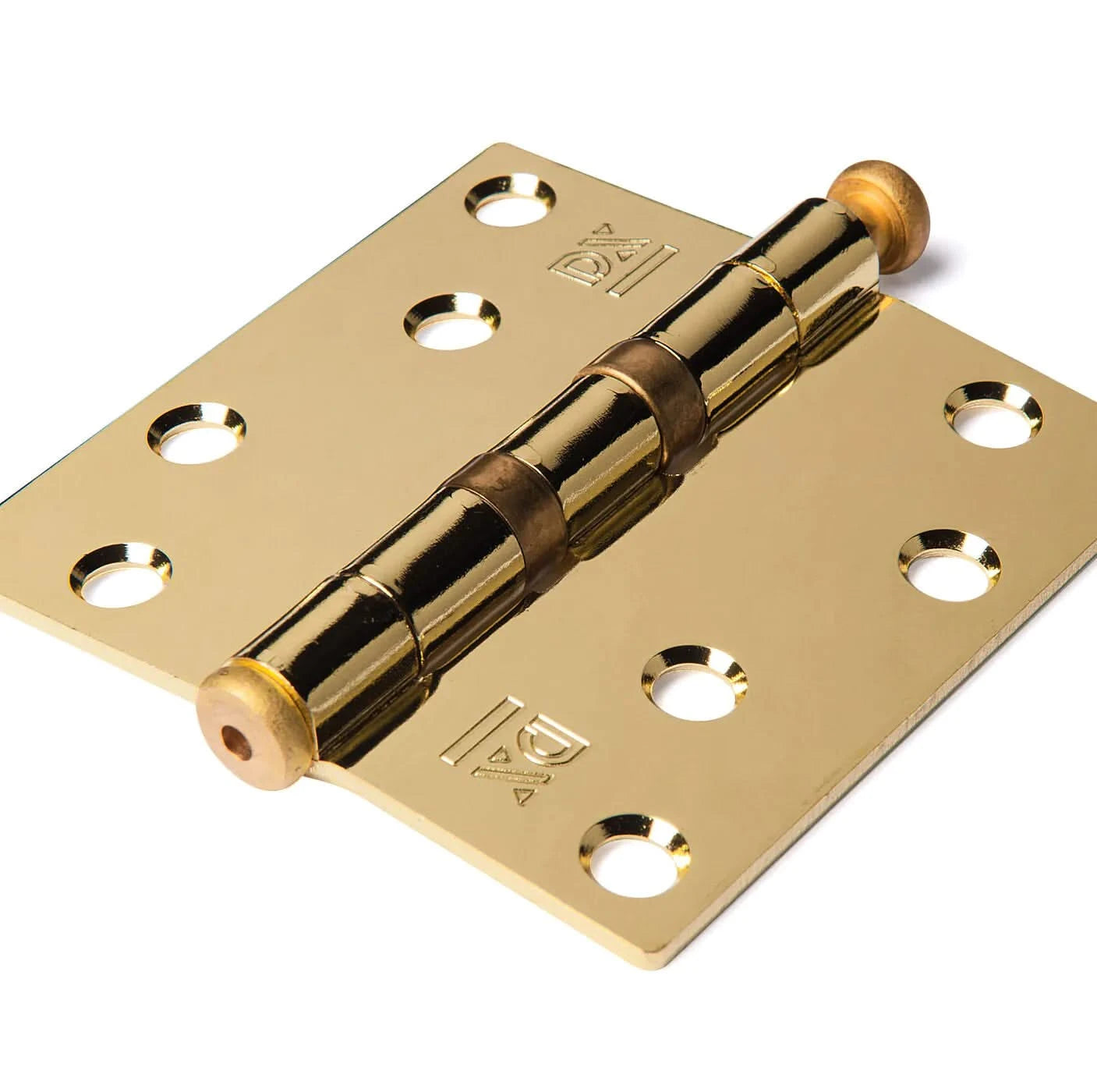 Dulimex Kogellagerscharnier rechte hoeken 89x89 mm vermessingd - Deurbeslag-expert