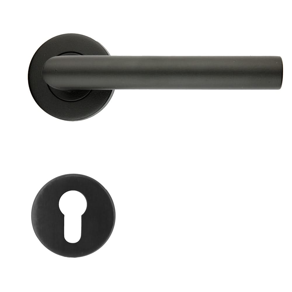 HDD Pro DEURKRUK PRO ROLLUIK I SHAPE 19MM ZWART STRUCTUUR UV - Deurbeslag-expert