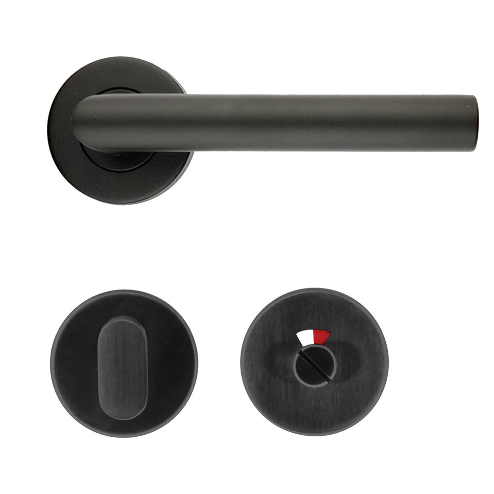 HDD Pro DEURKRUK PRO ROLLUIK I SHAPE 19MM ZWART STRUCTUUR UV - Deurbeslag-expert