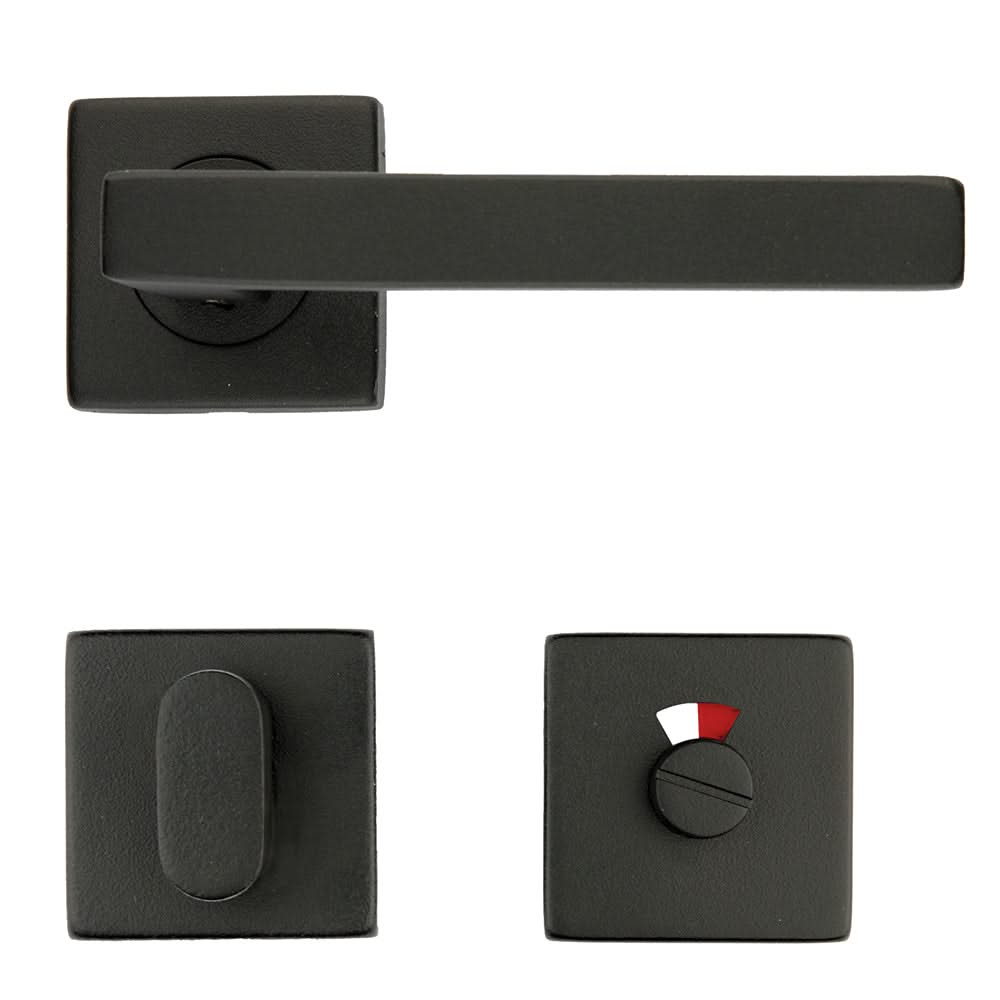 HDD Pro DEURKRUK PRO KUBIC SHAPE 16MM ZWART STRUCTUUR UV - Deurbeslag-expert