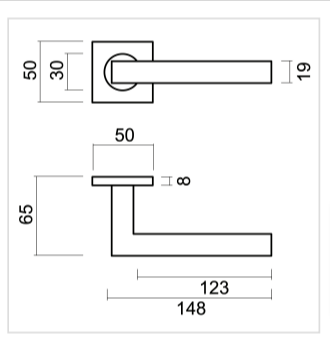 HDD Pro DEURKRUK PRO KUBIC SHAPE 19MM INOX PLUS - Deurbeslag-expert
