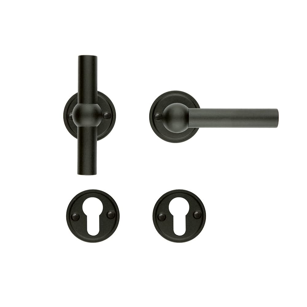 HDD Pro DEURKRUK PRO PETANA T+L ZWART STRUCTUUR UV - Deurbeslag-expert