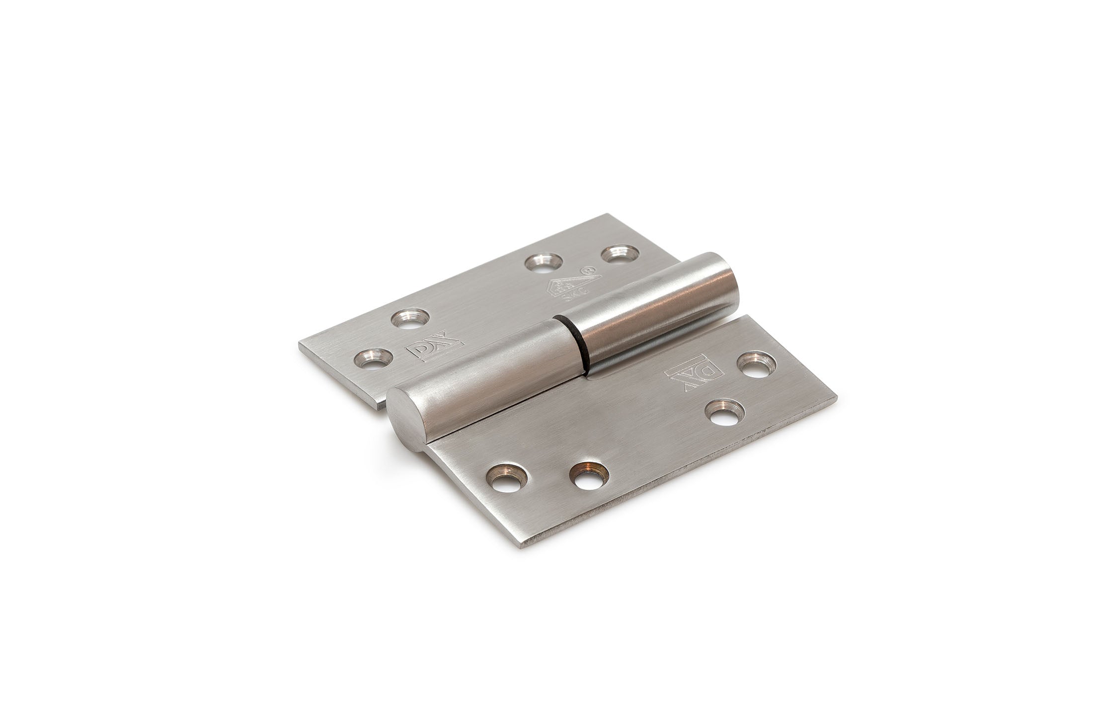 Dulimex DX kogelstiftpaumelle 89x89 mm RVS geborsteld links, vooraanzicht