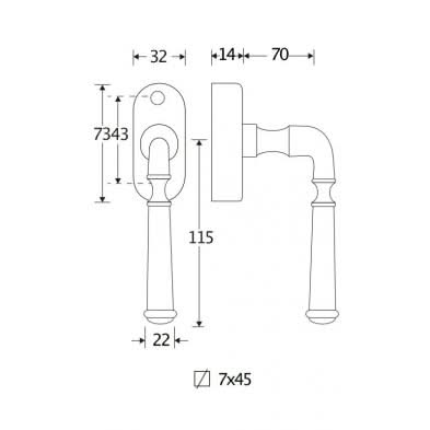 Artitec Mi Satori Draaikiepgarnituur Gent ijzer zwart