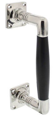 Intersteel Deurgreep Ton Basic 170 mm op vierkant rozet nikkel/ebbenhout