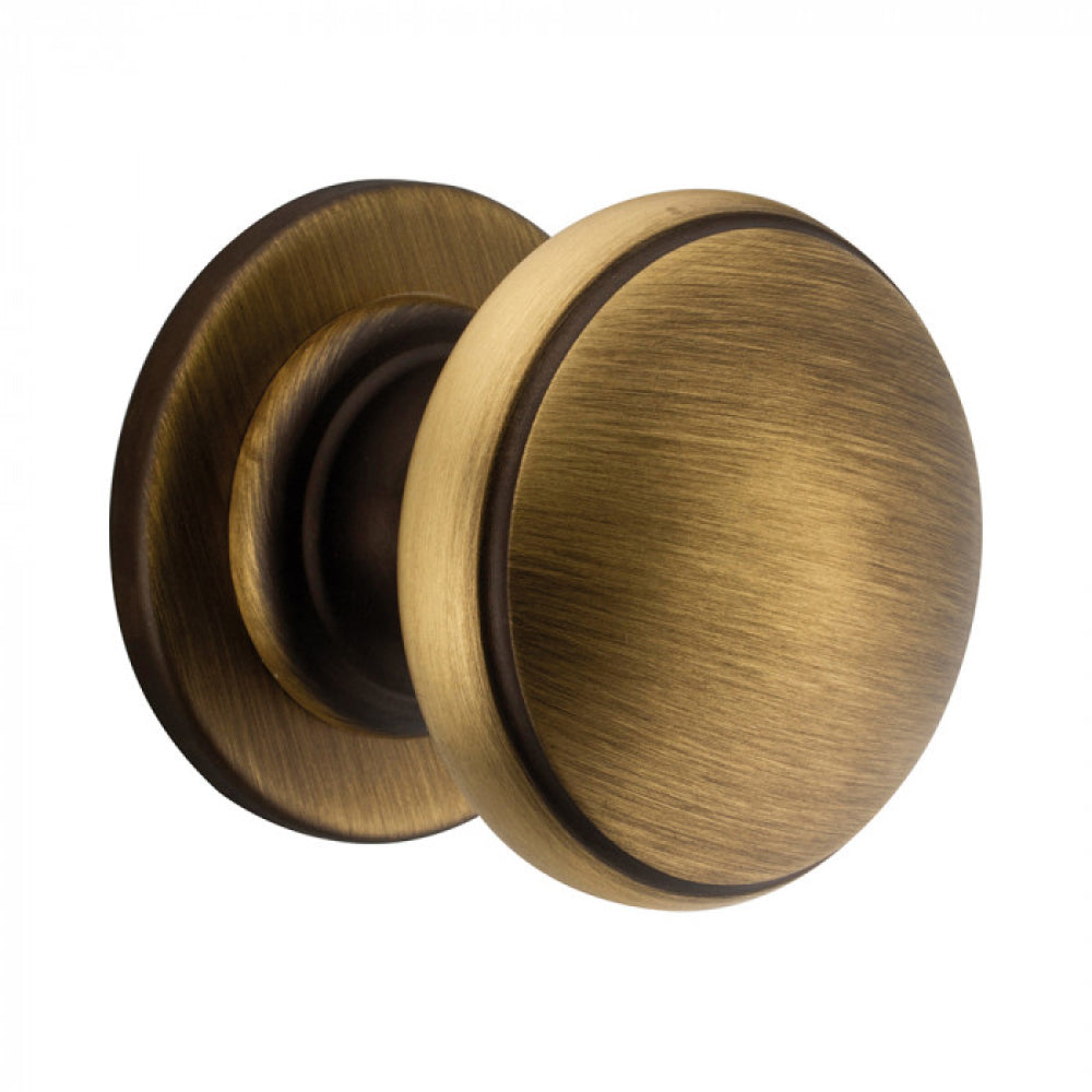 Hardbrass voordeurknop Pragma 70 mm Mat Brons vooraanzicht