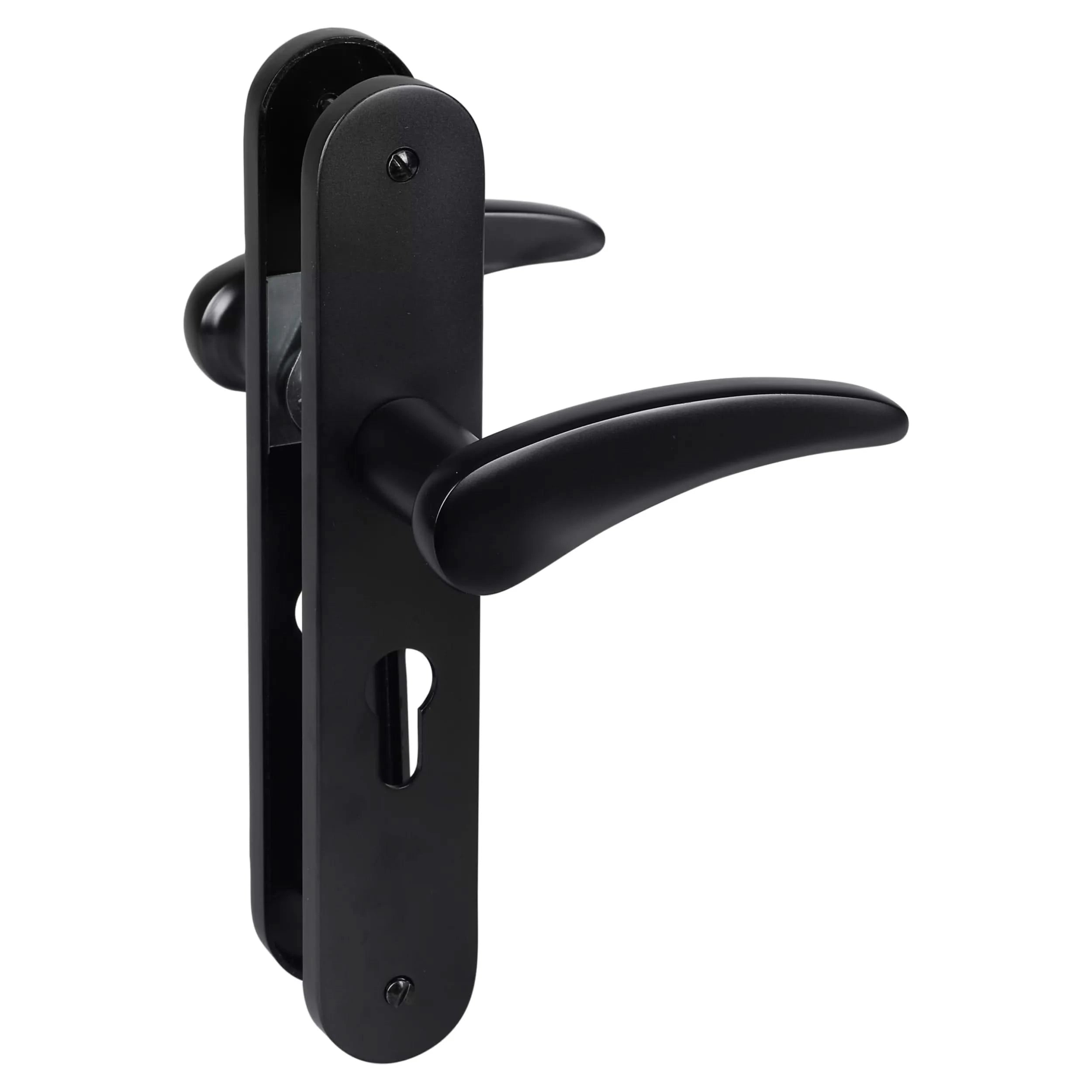 Impresso Philly Mat zwart op Ovaal schild - Deurbeslag-expert