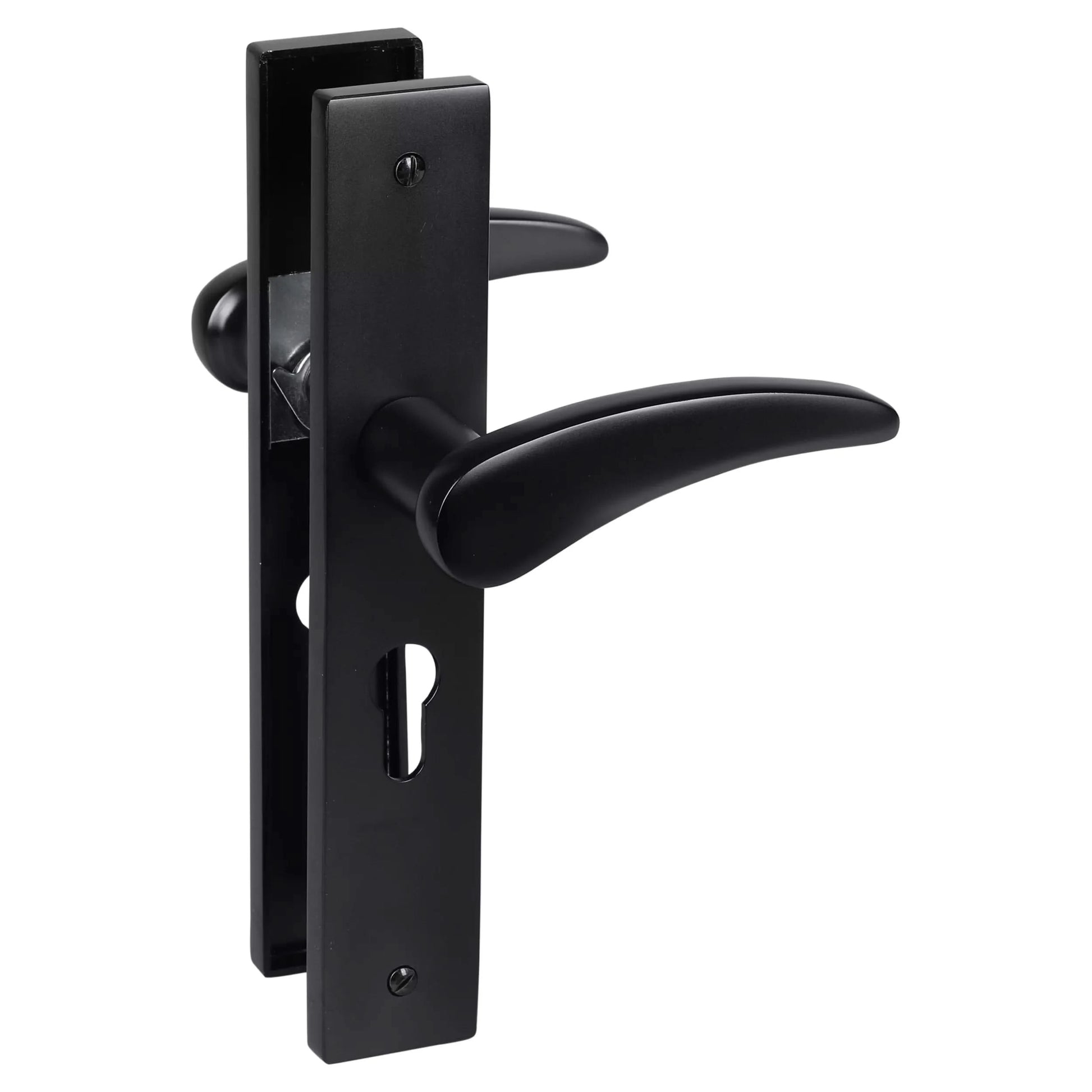 Impresso Philly Mat zwart op Rechthoekig schild met schroeven - Deurbeslag-expert