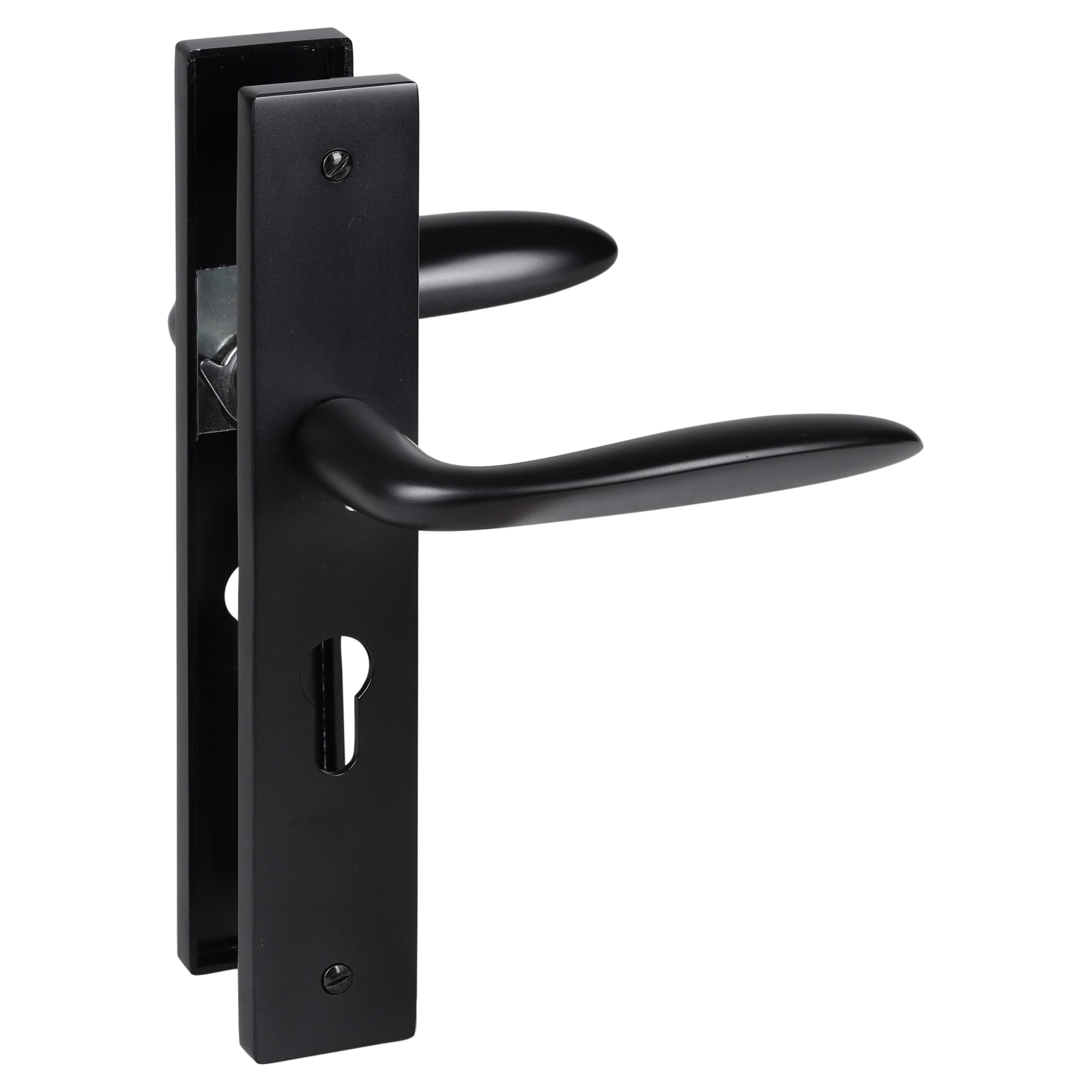 Impresso Lake Mat zwart op Rechthoekig schild met schroeven - Deurbeslag-expert