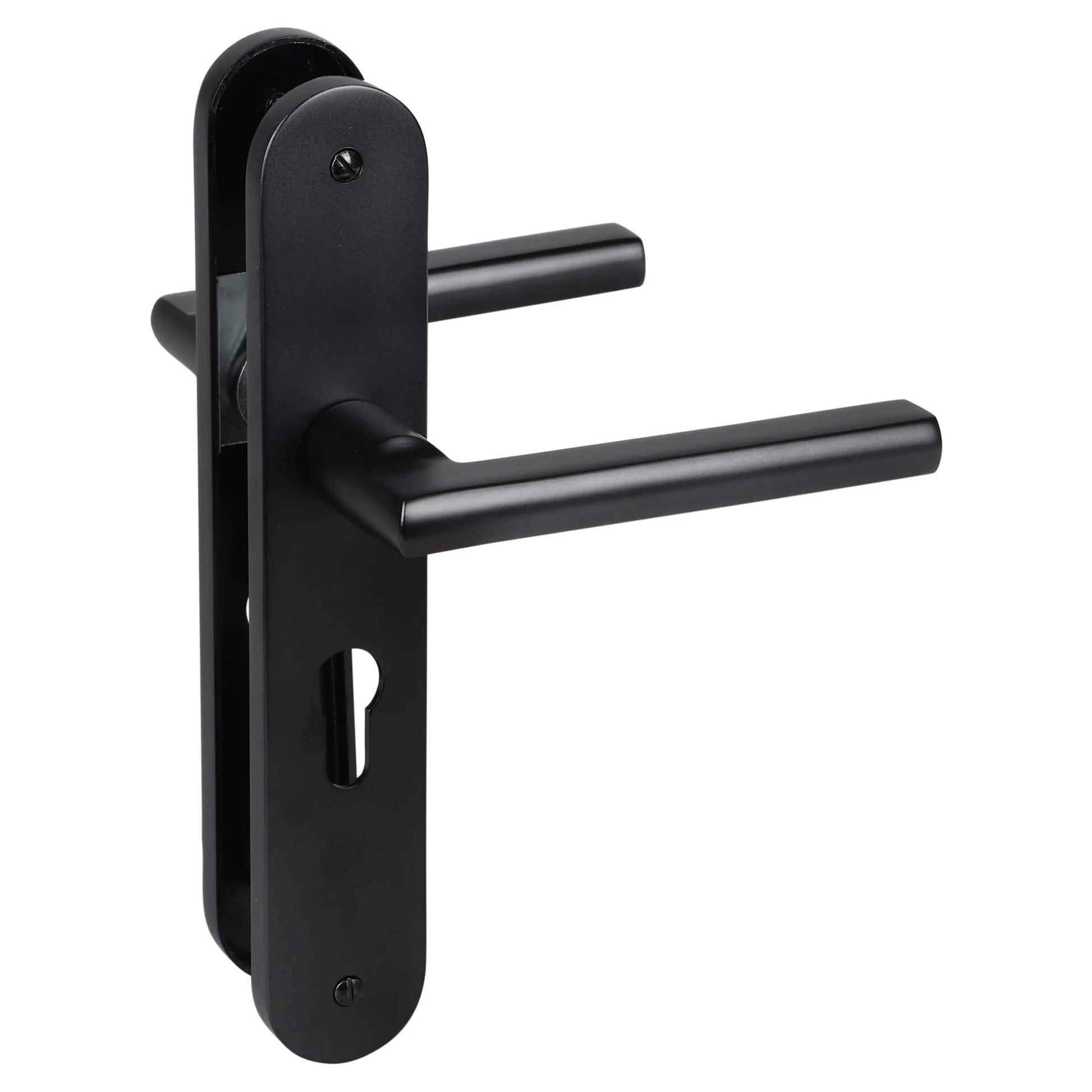 Impresso Redhill Mat zwart op Ovaal schild - Deurbeslag-expert