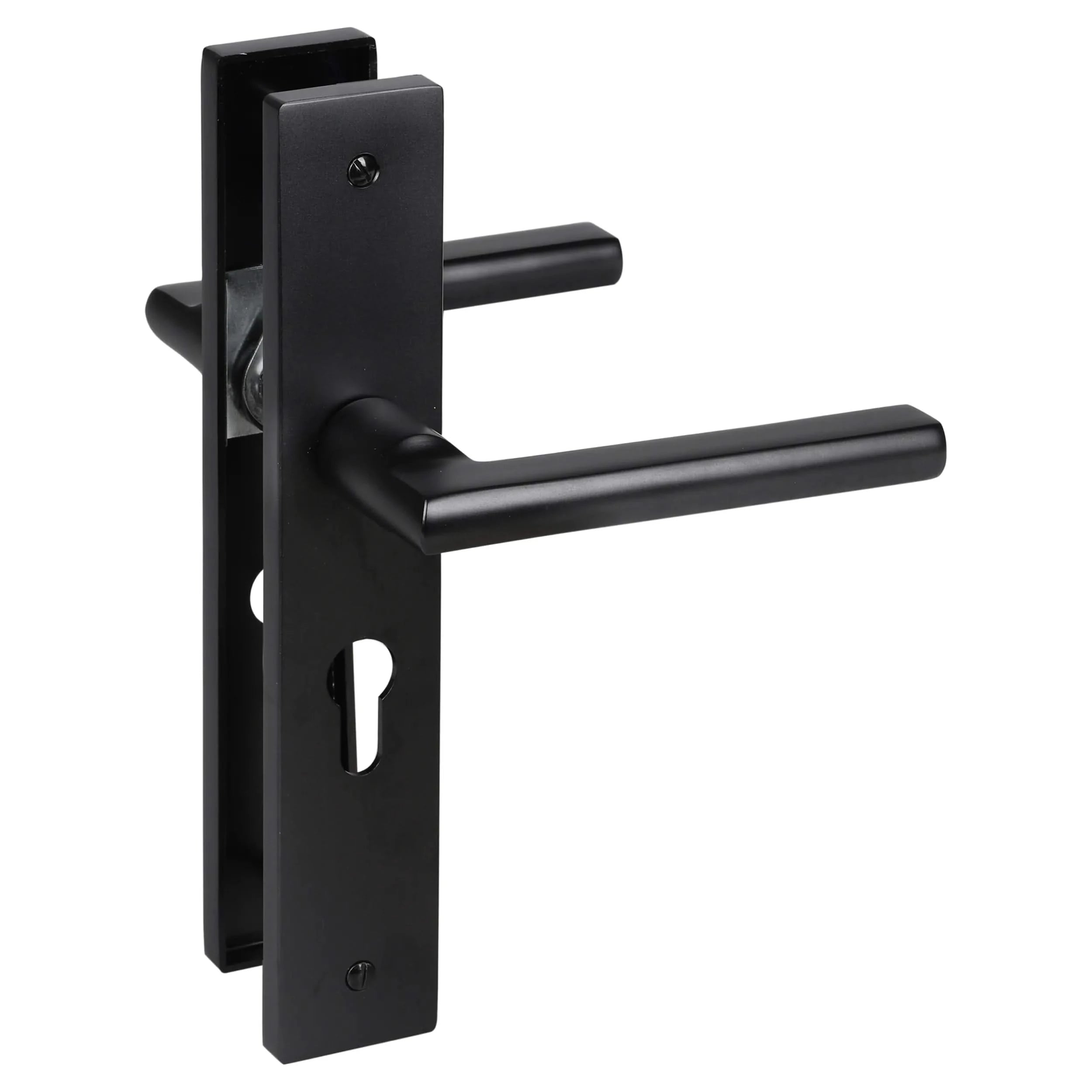 Impresso Redhill Mat zwart op Rechthoekig schild met schroeven - Deurbeslag-expert