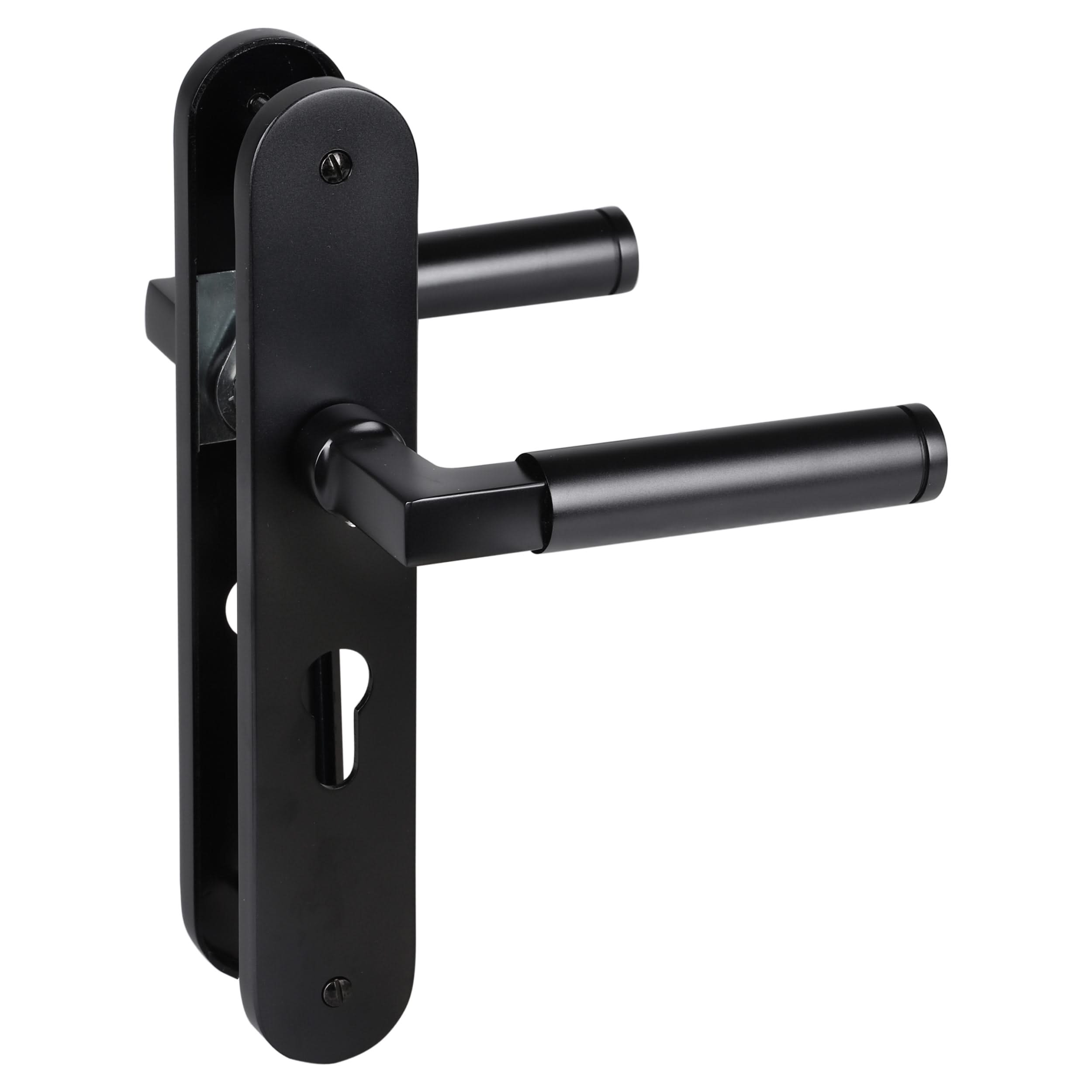 Impresso Aston Mat zwart op Ovaal schild - Deurbeslag-expert