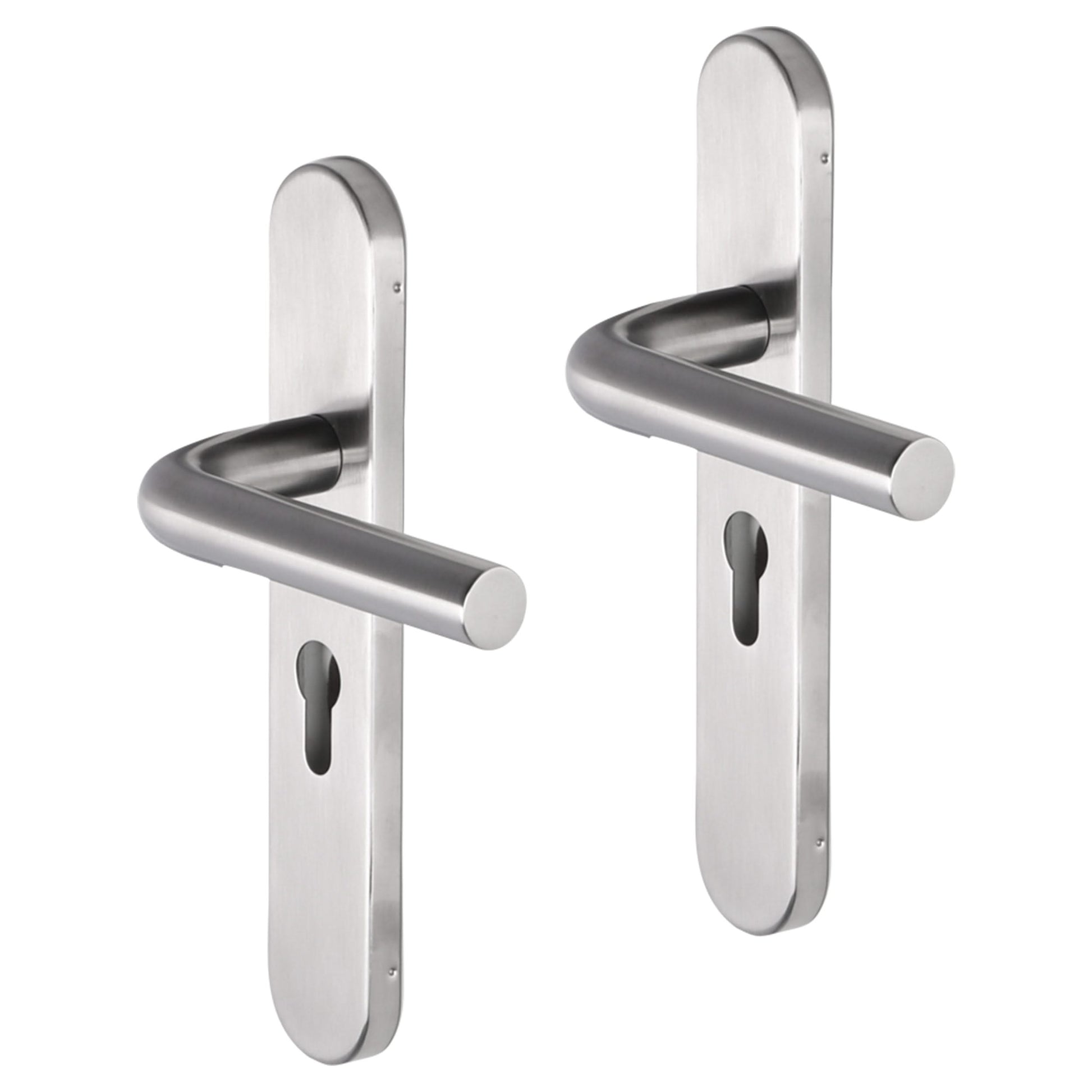 Impresso Dursley RVS geborsteld op Ovaal schild - Deurbeslag-expert