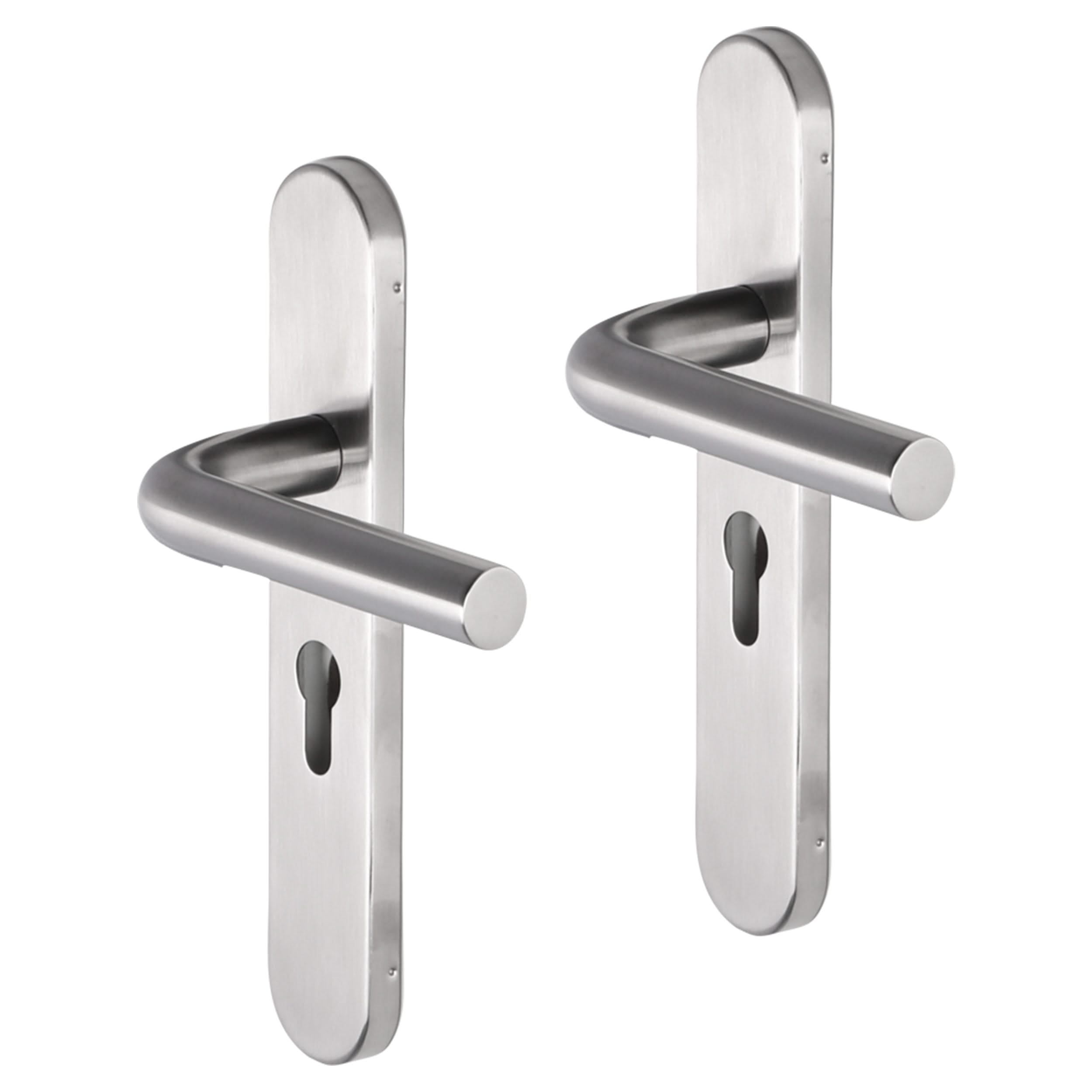 Impresso Dursley RVS geborsteld op Ovaal schild - Deurbeslag-expert