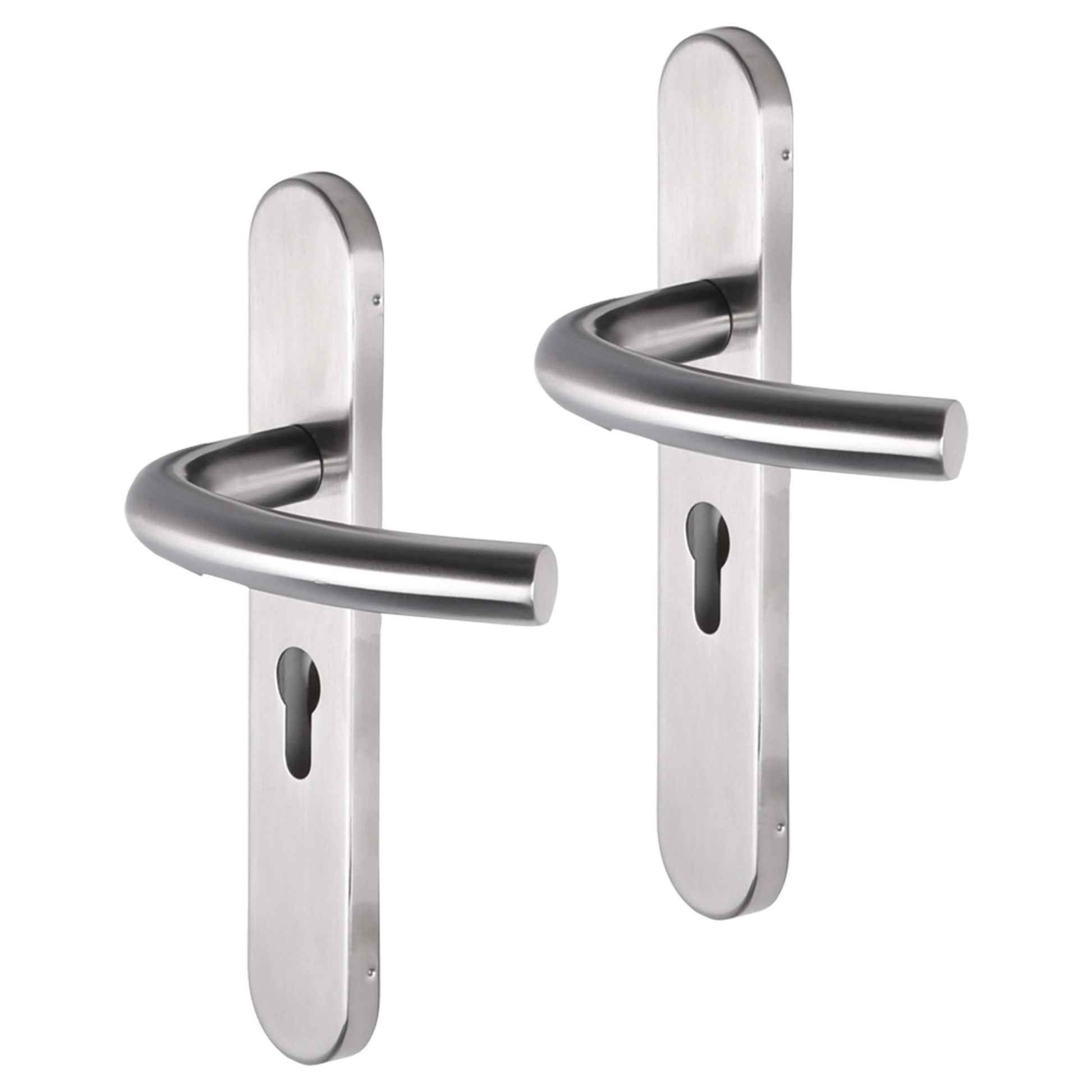 Impresso Preston RVS geborsteld op Ovaal schild - Deurbeslag-expert