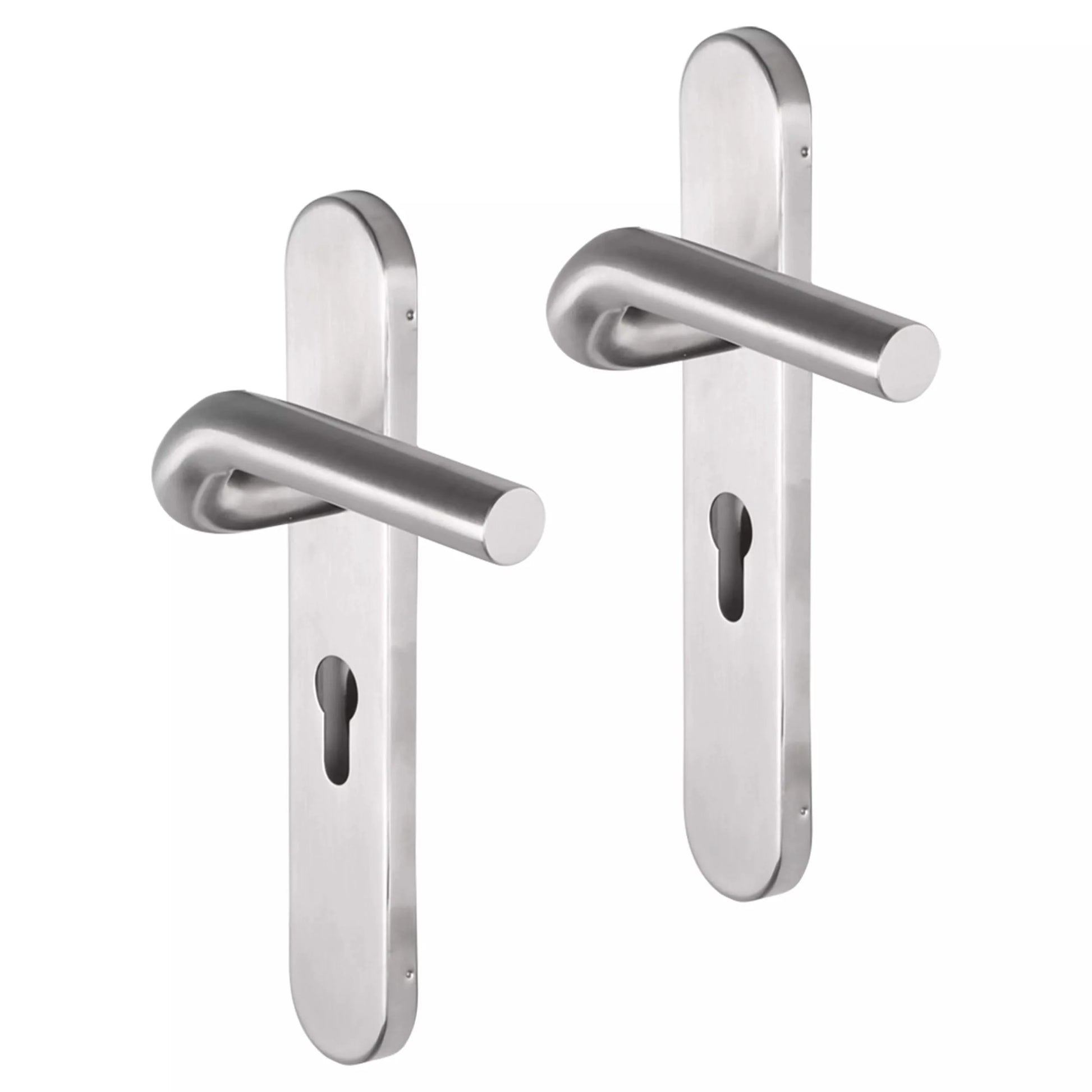 Impresso Newport RVS geborsteld op Ovaal schild - Deurbeslag-expert