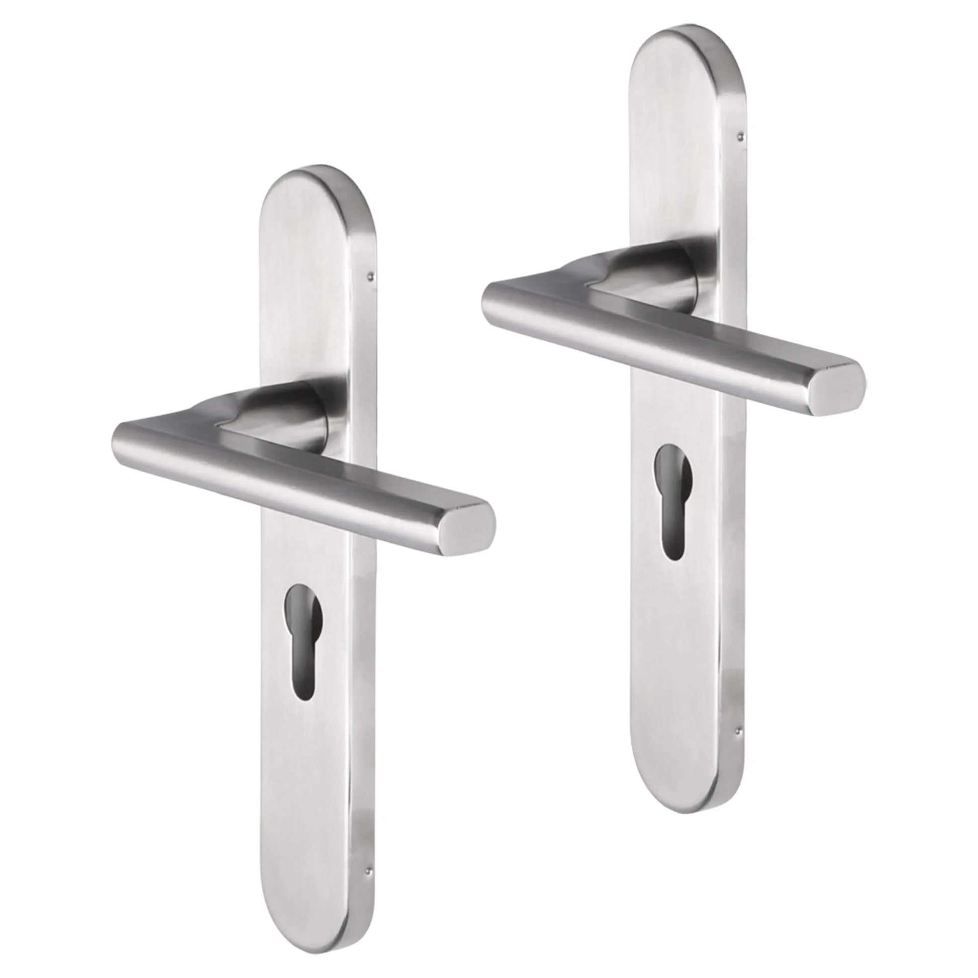 Impresso Kirby RVS geborsteld op Ovaal schild - Deurbeslag-expert