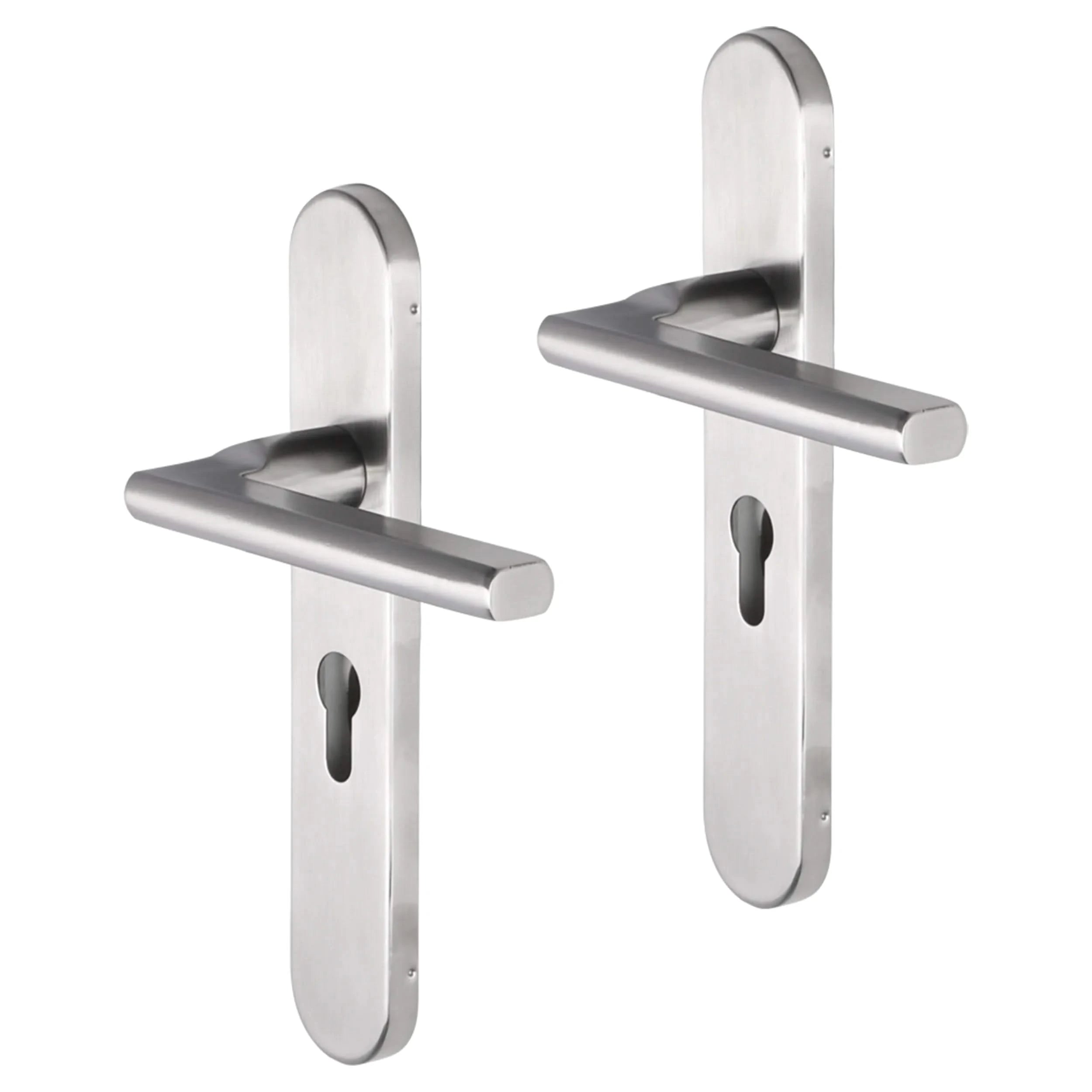 Impresso Kirby RVS geborsteld op Ovaal schild - Deurbeslag-expert