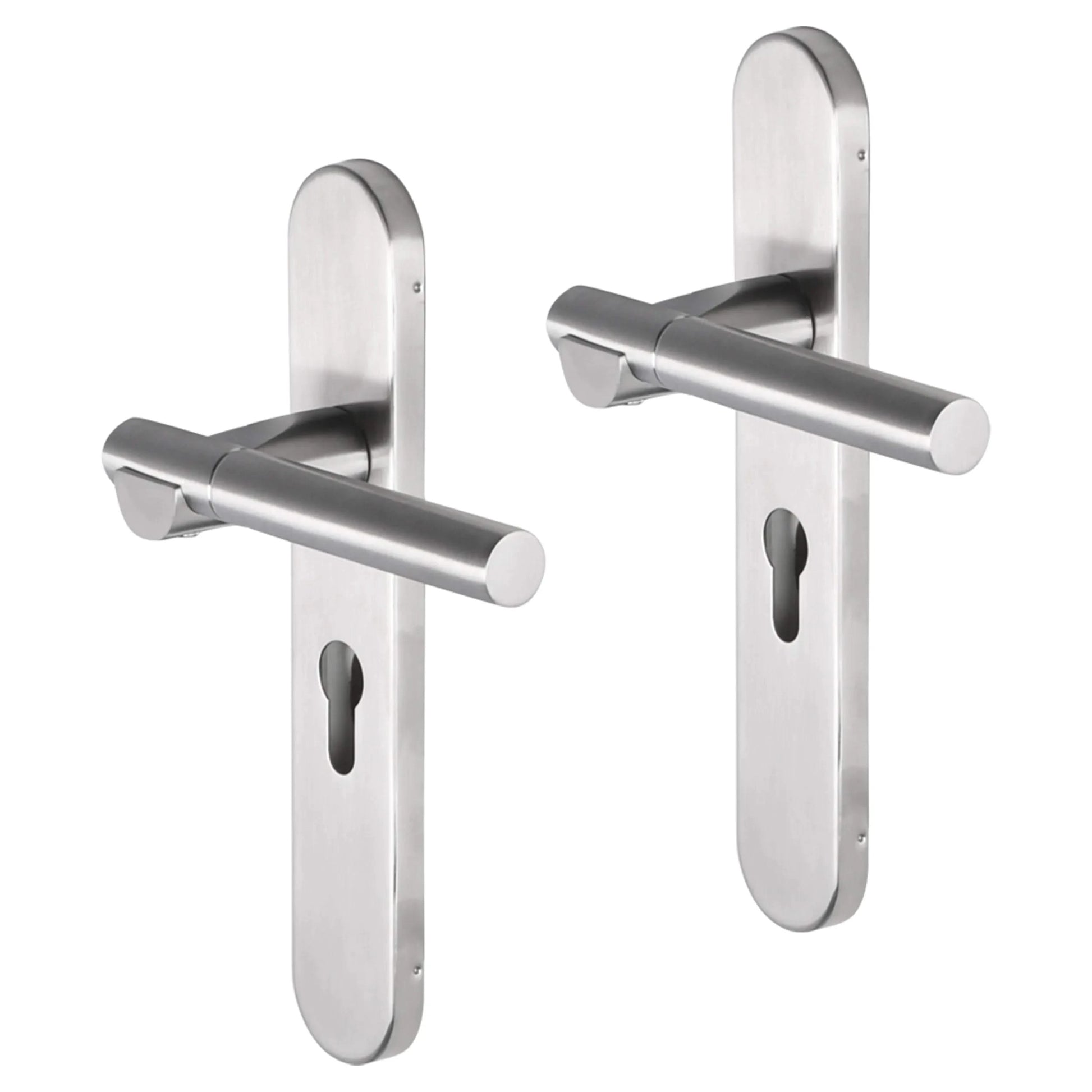 Impresso Bretton RVS geborsteld op Ovaal schild - Deurbeslag-expert