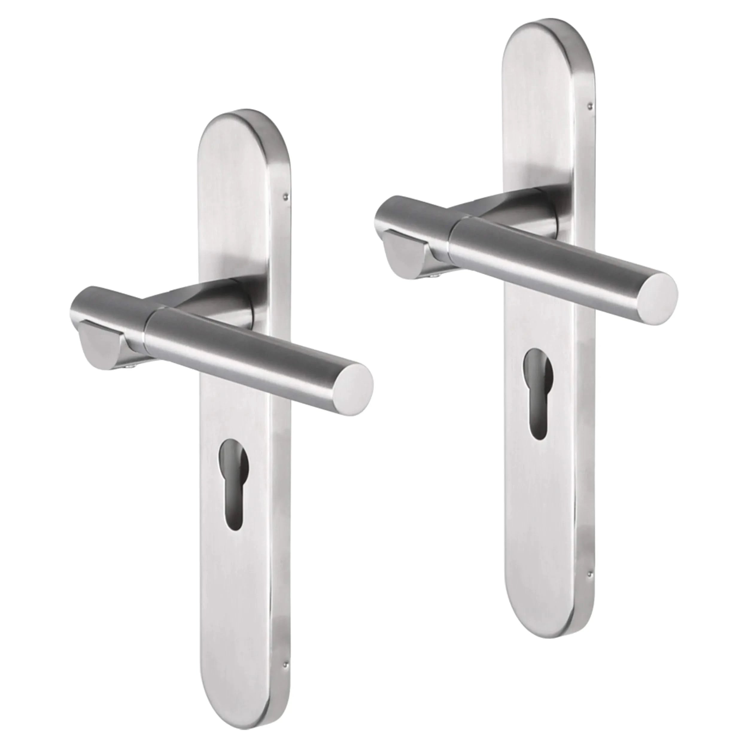 Impresso Bretton RVS geborsteld op Ovaal schild - Deurbeslag-expert