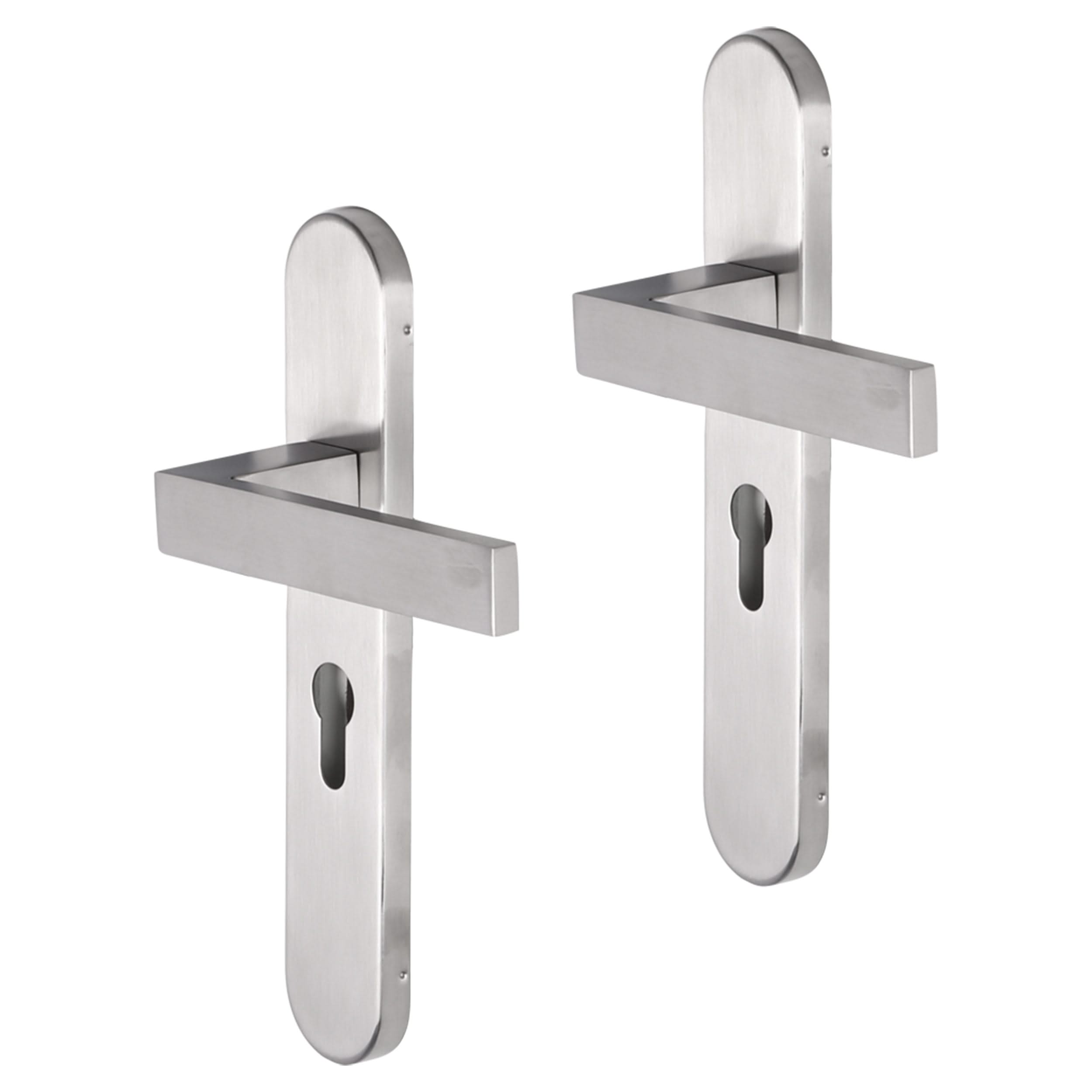 Impresso Luton RVS geborsteld op Ovaal schild - Deurbeslag-expert