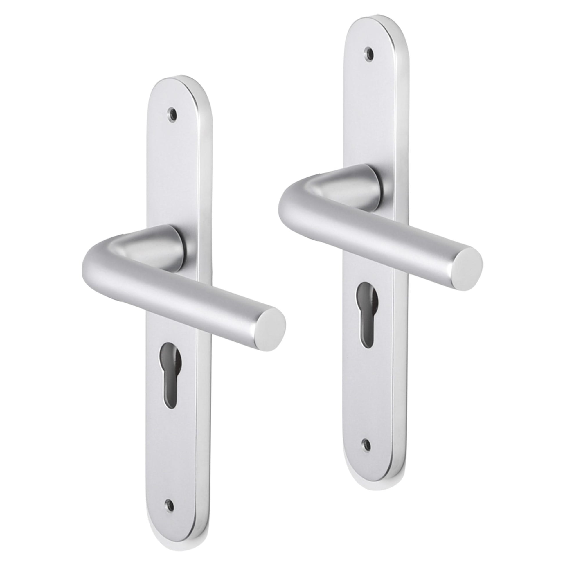 Impresso Bolton Aluminium op Ovaal schild met schroeven - Deurbeslag-expert