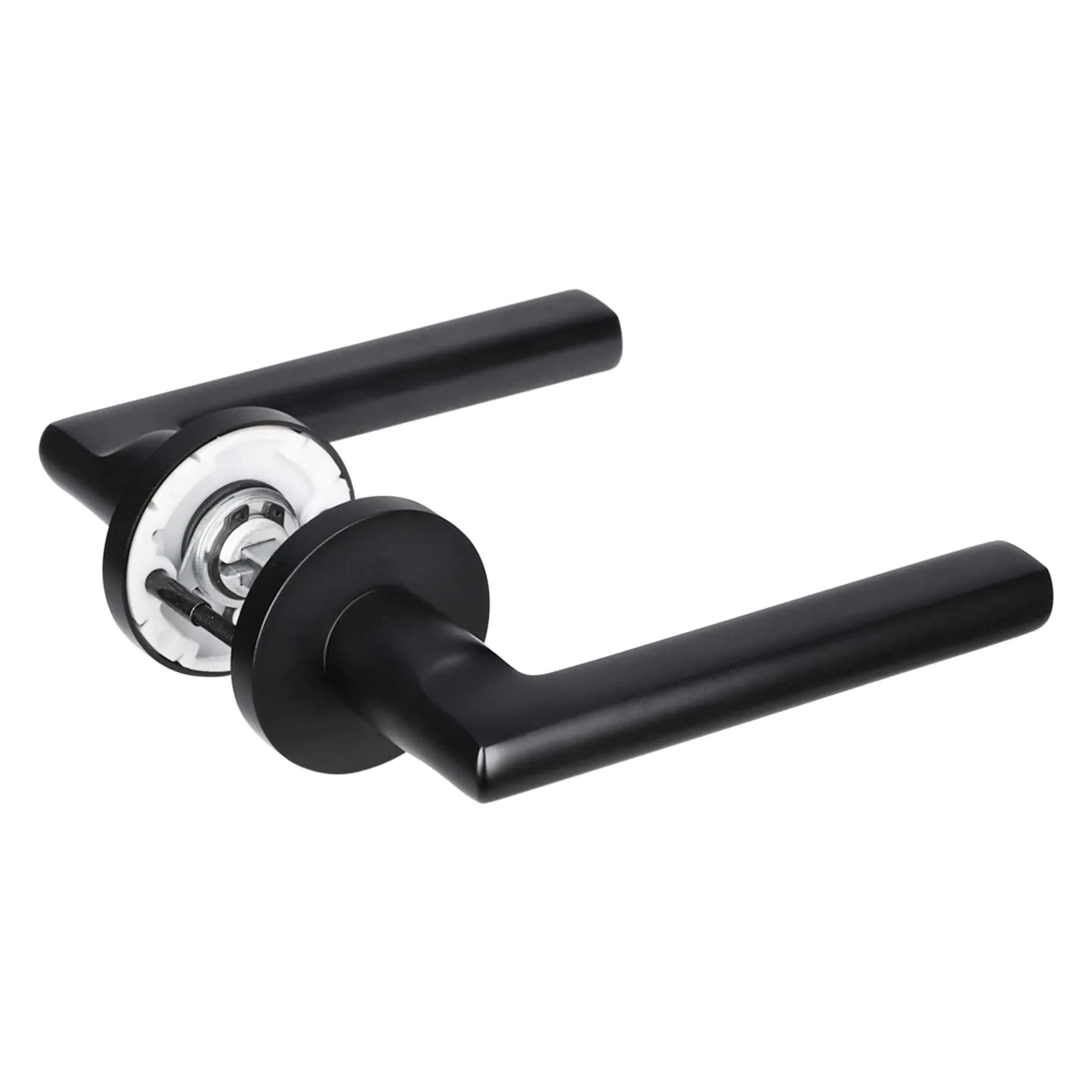 Impresso Deurkruk Redhill Zwart op rond rozet - Deurbeslag-expert