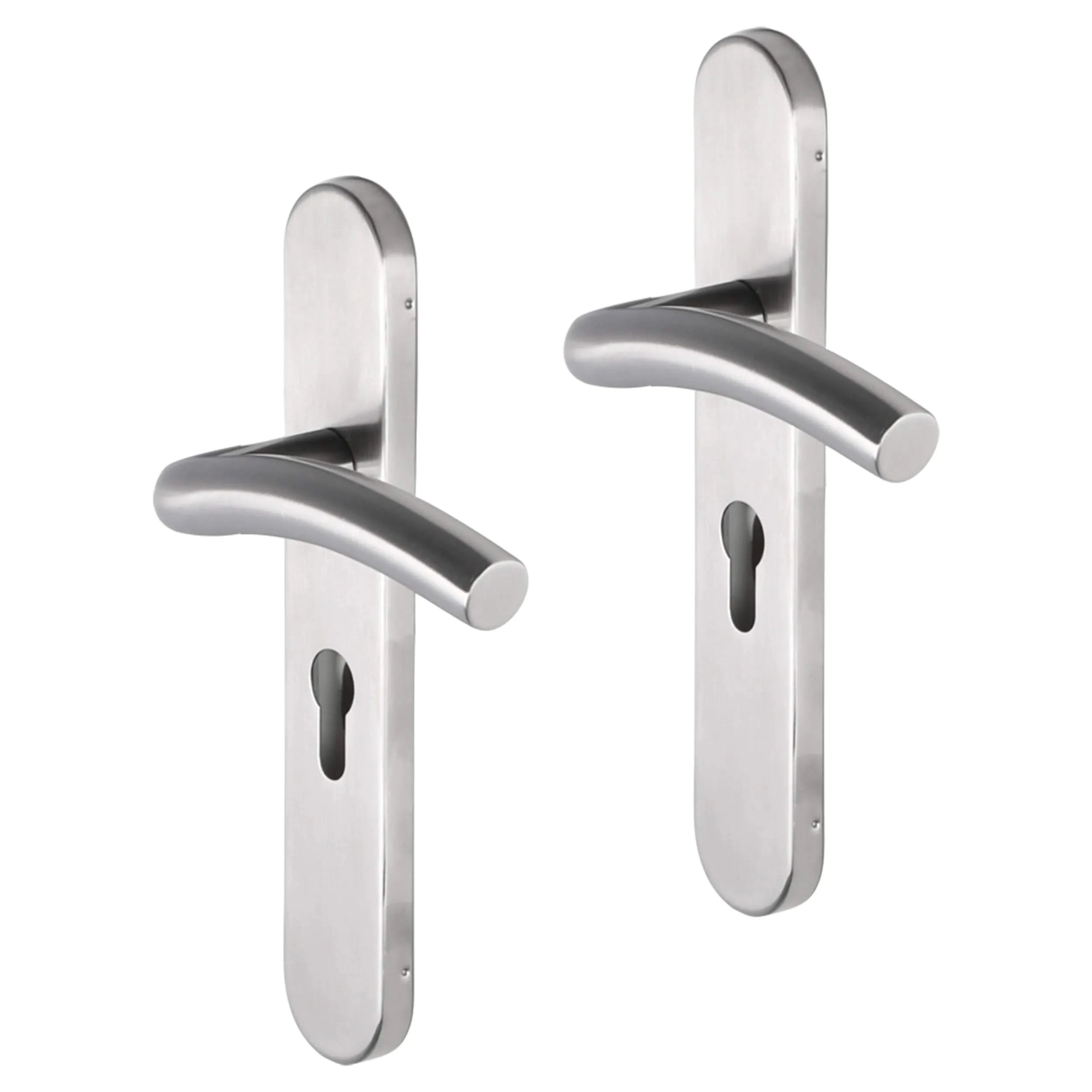 Impresso Conway RVS geborsteld op Ovaal schild - Deurbeslag-expert