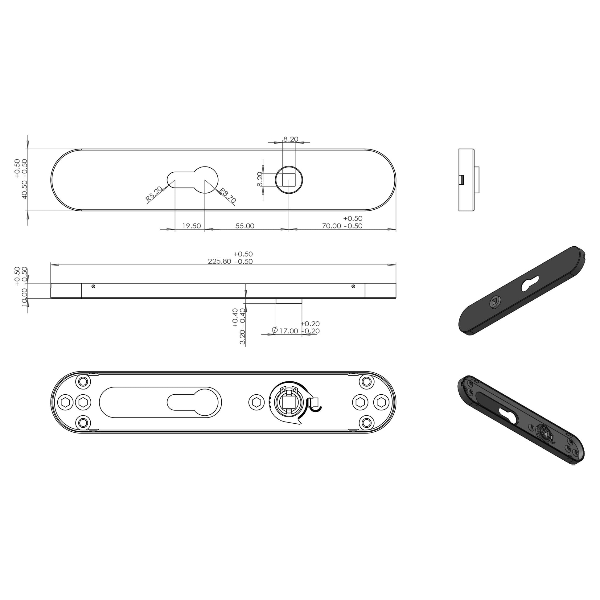 Differnz | Groningen deurkruk | ovaal schild | cilinder 55 mm | mat chroom - Deurbeslag-expert