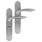 Differnz Groningen deurkruk ovaal schild - WC 63 mm - mat chroom