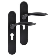 Differnz | Groningen deurkruk | ovaal schild | cilinder 55 mm | zwart