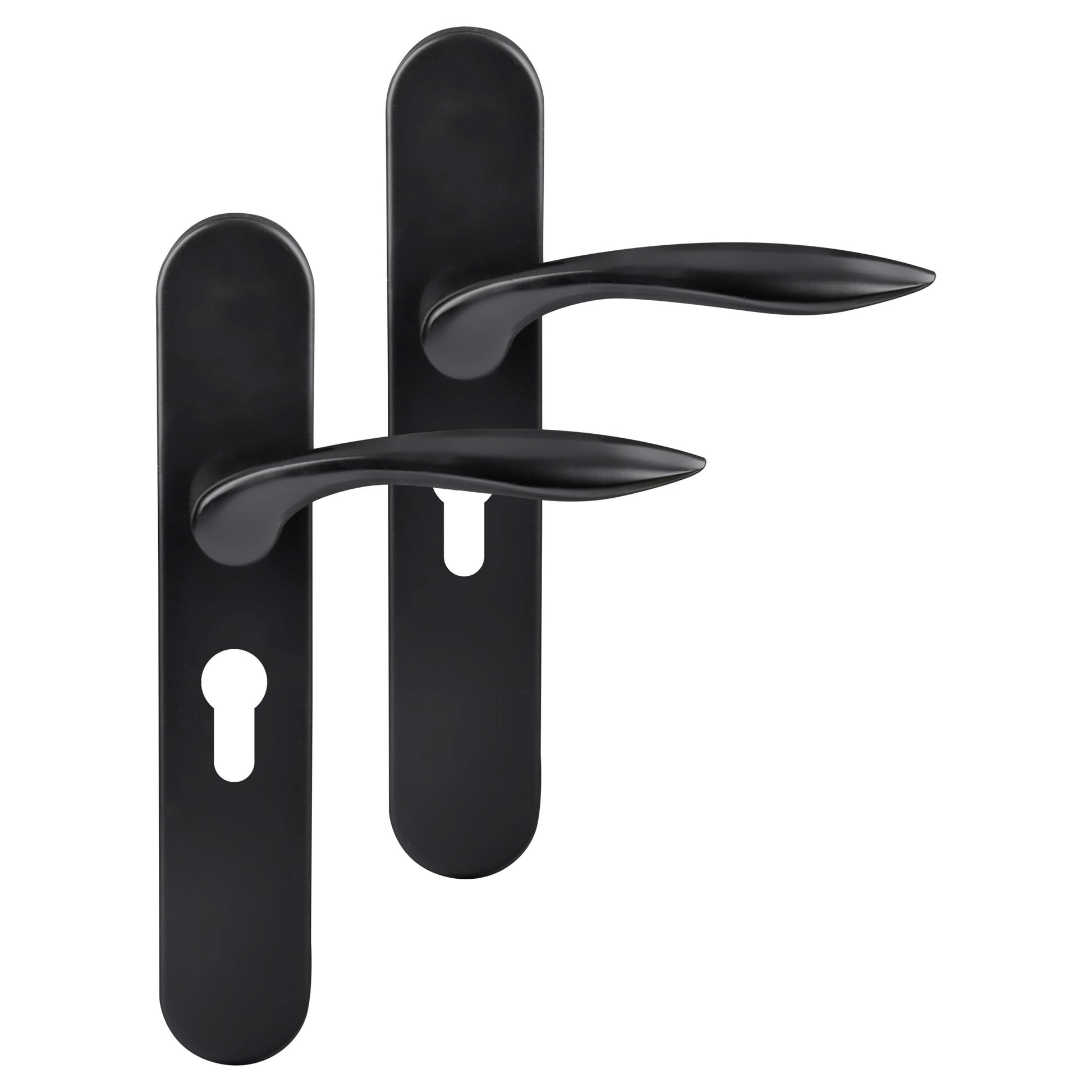 Differnz | Groningen deurkruk | ovaal schild | cilinder 55 mm | zwart